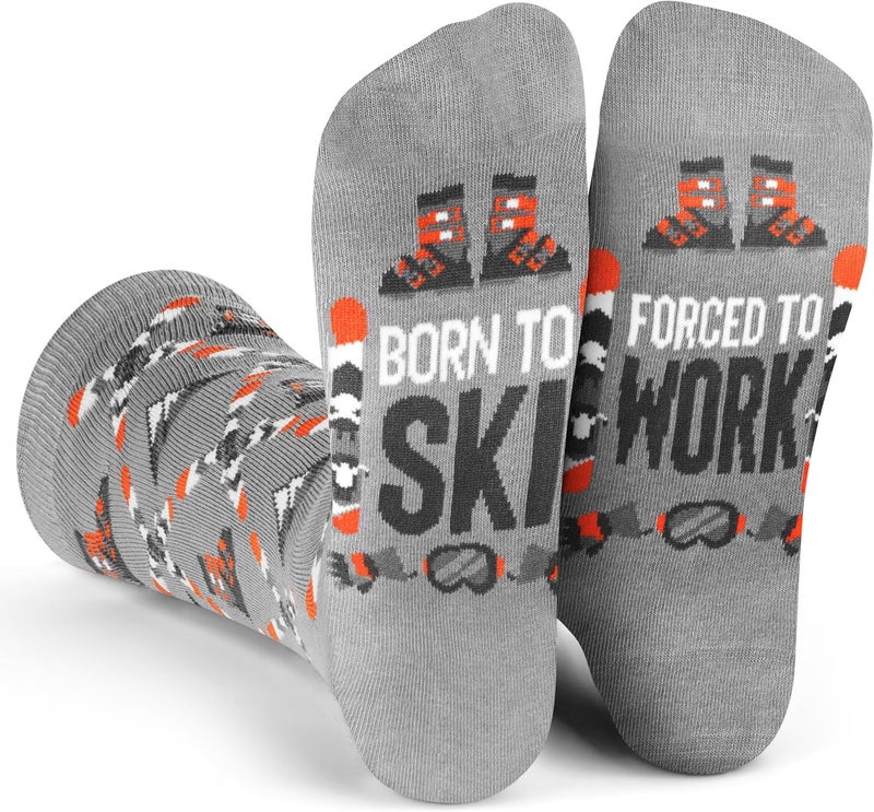 Lavley Ski Socks - Funny socks for skiers and snowboarders - Unisex novelty gift - Great for birthdays or holidays - Image 1